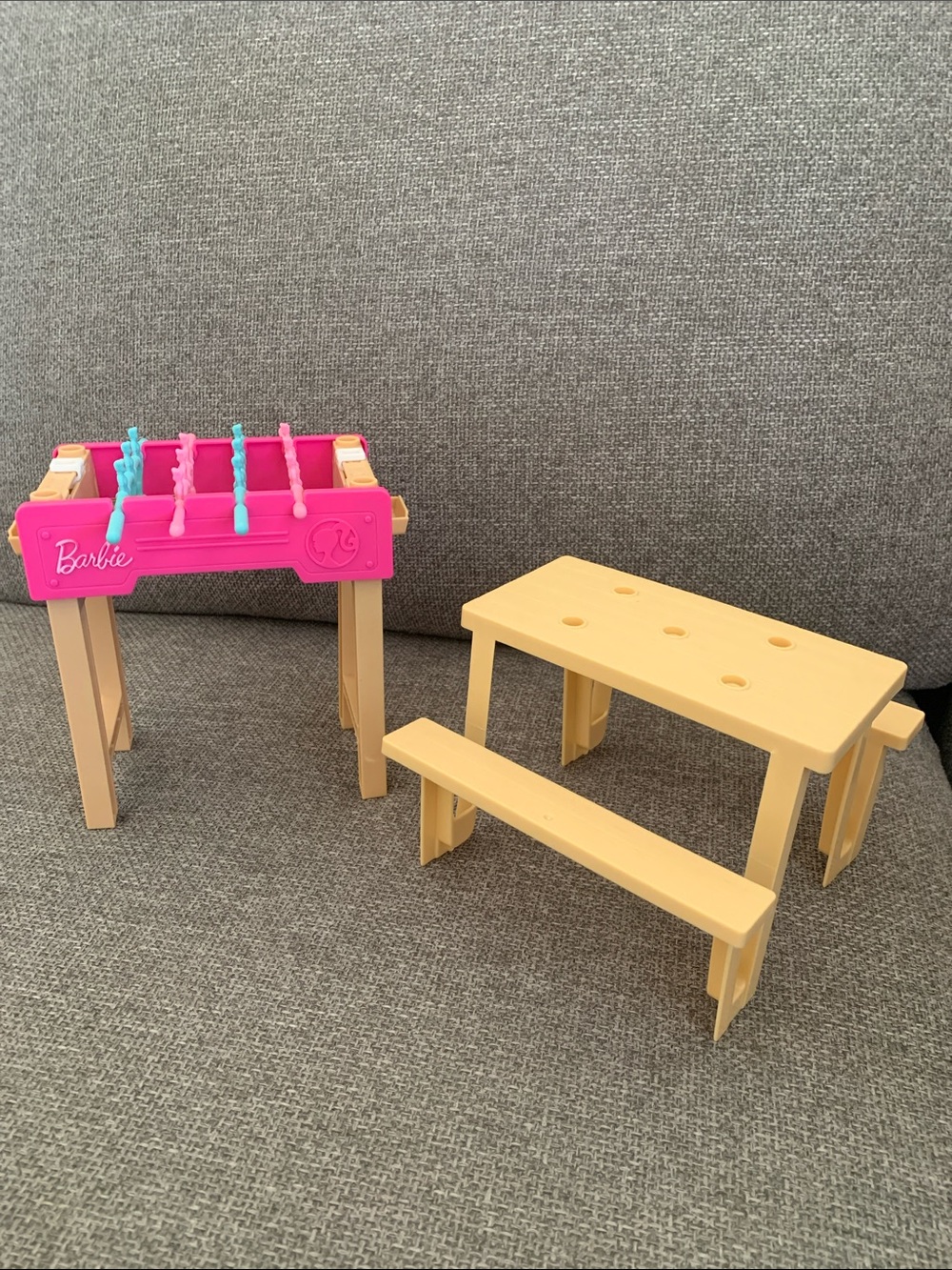 Barbie Foosball Game Table and Picnic Table Playset Furniture